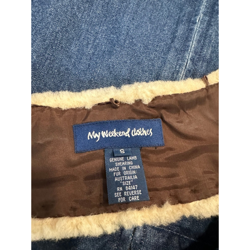 My Weekend Clothes denim jacket women’s size‎ s removable lamb shearing collar - Picture 7 of 10